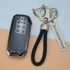 7 Button Tpu Gold Edge Key Shell Keychain Key Ring For Kia Sorento Mq4    Ev6 K8 V6 Car Remote Key Case Cover Shell