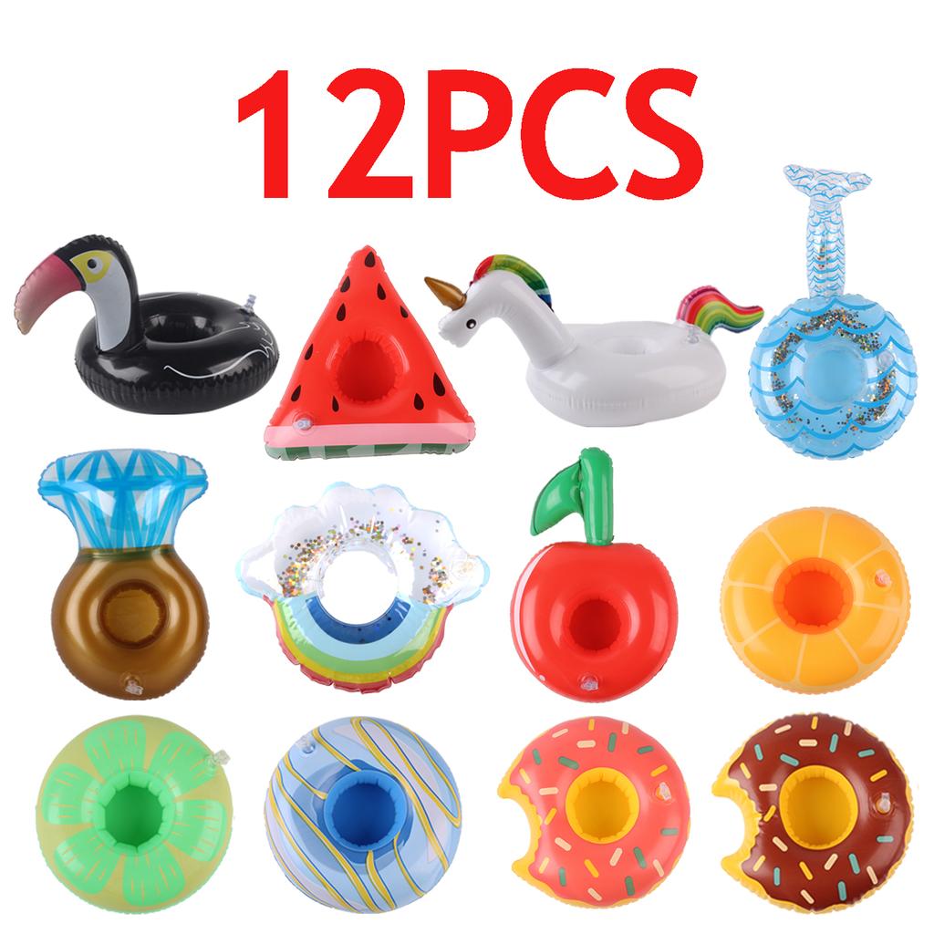 1PC Inflatable Drink Holder Pool Floats Floating Cup Holder PVC Beverage Float for Pool Party Beach Summer Accessories