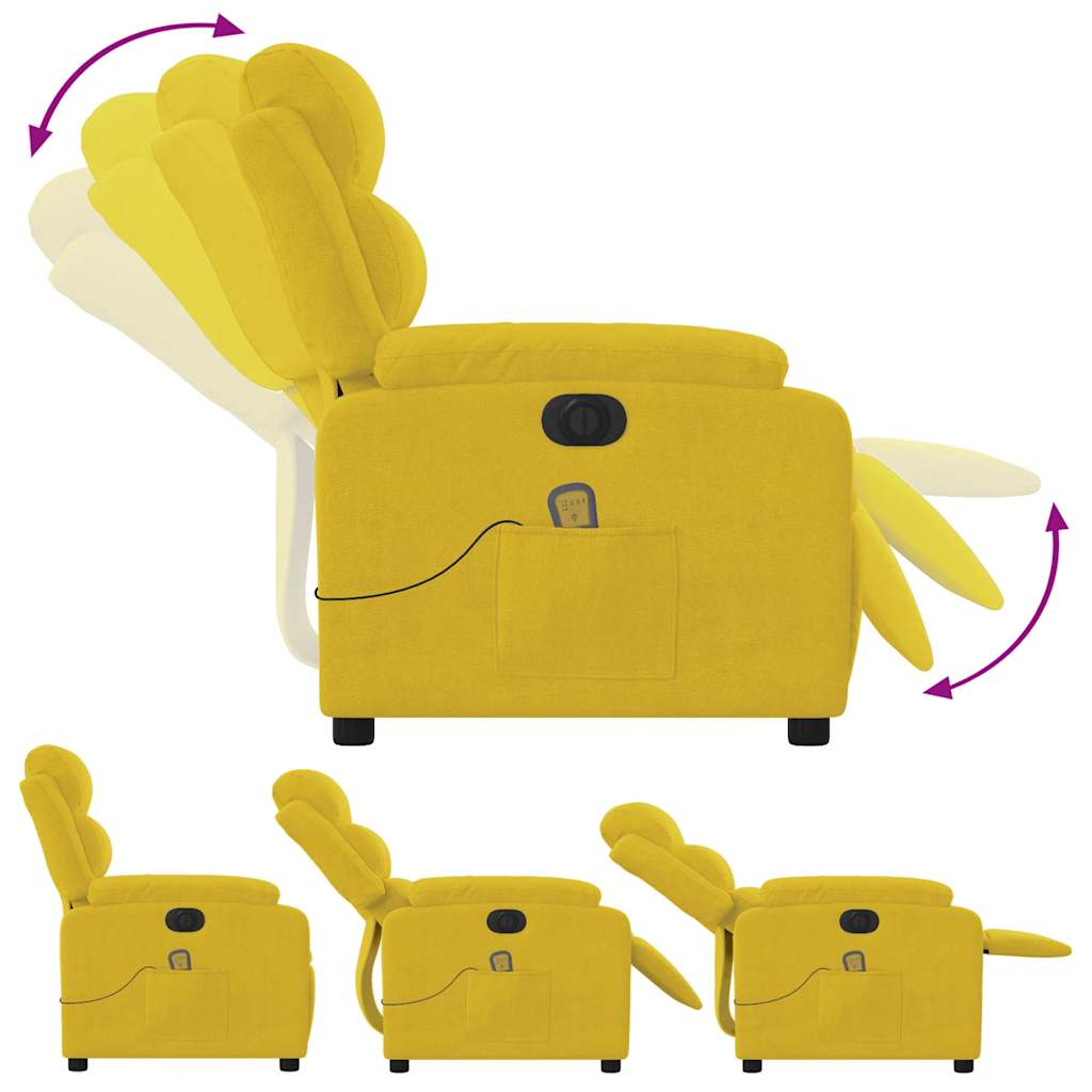 Electric Massage Chair Yellow Velvet