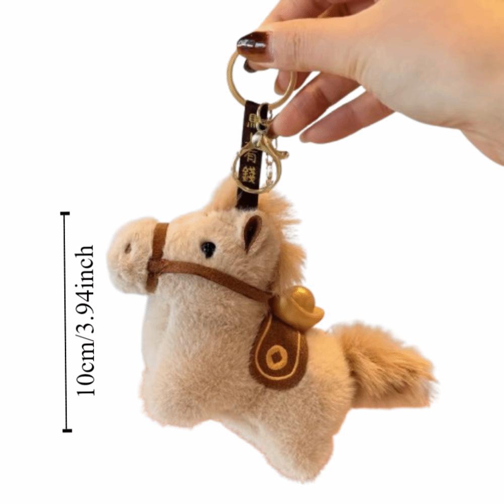 Creative Plush Horse Keychain Mascot Dolls Zodiac Pony Figurine Yuanbao Pony Pendant  Year of Horse