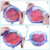 6pcs Reusable Silicon Stretch Lids,Universal Silicone Food Cover ,Silicone Lids For Food Cookware Bowl Kitchen Accessories