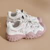 Women's Thick Soled Round Toe Low Top Skateboard Shoes with Mesh Fabric Comfortable and Breathable Low Top Casual Sports Shoes