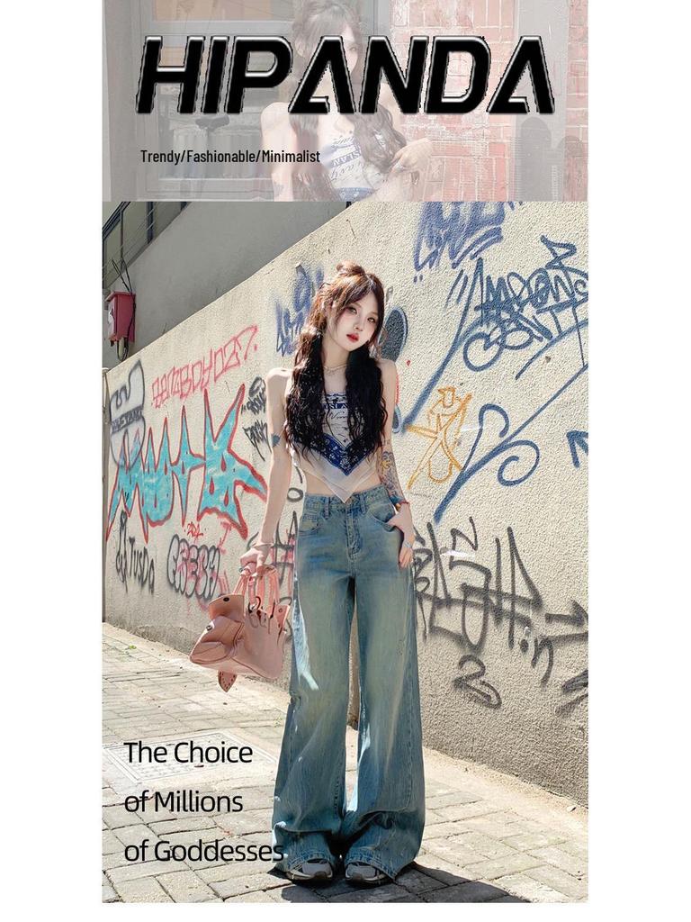 Autumn Women’s Mid-Low Waist Wide Leg Flare Jeans - Loose, Slimming, Ripped, Straight Micro Flare Pants