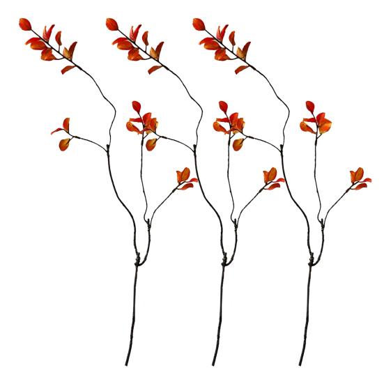 3 Pcs Faux Fall Leaves Stems Artificial Ficus Branches Fall Ficus Foliage