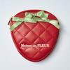 Strawberry Fruit Charm Coin Purse Cute Key Chain Mini Pouch Wallet Gift For Girl Women Cosmetic Bag Lipstick Jewelry Storage Bag