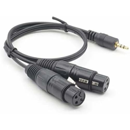 WV-9211-1.5B: Two XLR Canon Female to 3.5mm Stereo Mini Plug Unbalanced Line Cable (1.5m, Black)