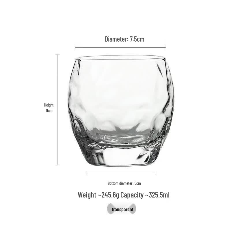 Pineapple Textured Egg-Shaped Whiskey Glasses, Set of 2