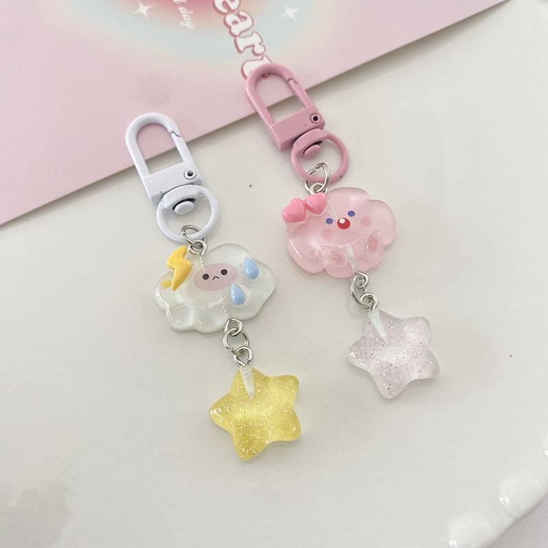 513 Original Ice Transparent Star Keychain - Cartoon Girl Heart Pendant for Students & Girlfriend Gifts