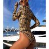 Women Long Sleeve Rash Guard One Piece Swimsuit, Zip Up UV Sun Protection Quick Dry Surfing Bathing Suit
