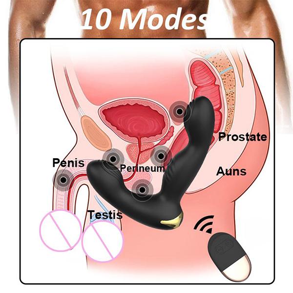 Male Prostate Massager Remote Control Anal Vibrator for Man 10 Modes Testis Stimulate Adult Sex Toys 18+