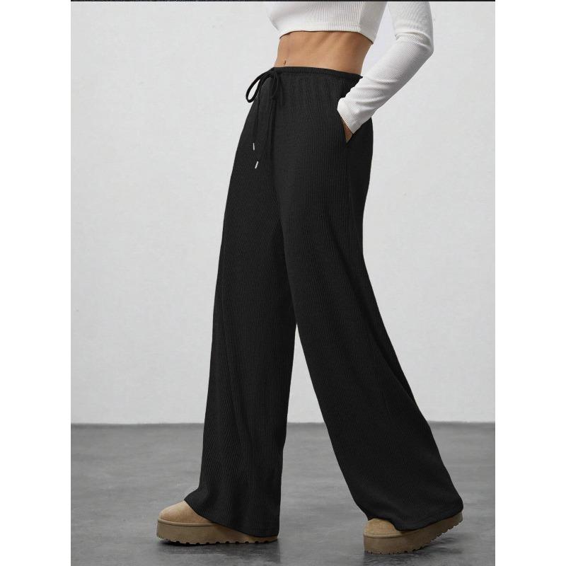 JKASHDK Women's Fashion Casual Solid Color Print High Waist Trousers Pants & Capris