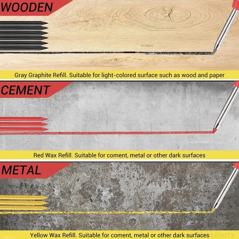 28mm Solid Carpenter Pencil Mechanical Pencil with Built-in Sharpener Carpentry Long Head Carpenter Pencil Stationery Supply