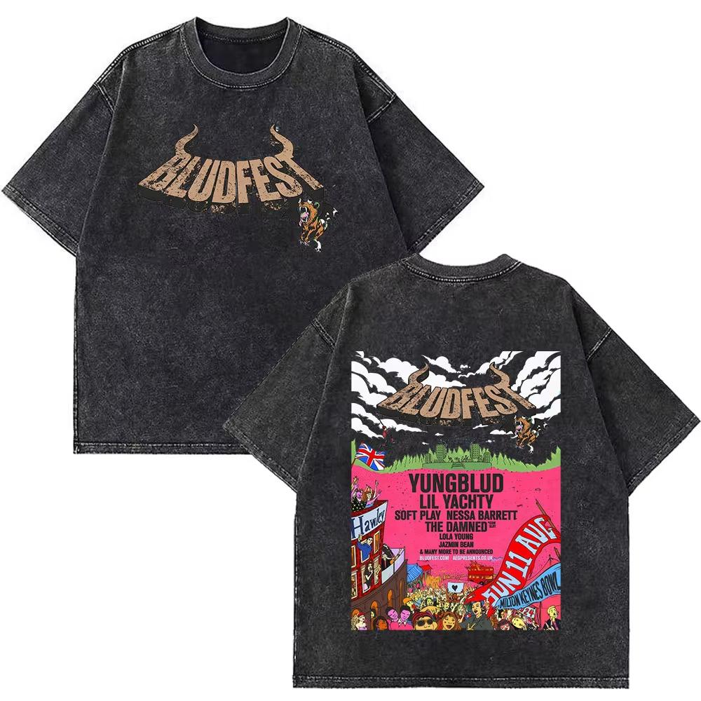 Yungblud IDOLS The World Tour Merch Retro Gewaschenes T-Shirt Herren Damen Hip Hop Rock Kurzarm T-Shirts Übergroße T-Shirts