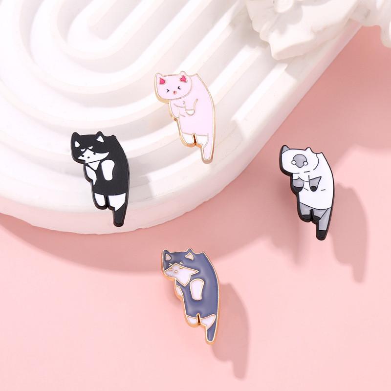 Cat Unique Siamese Themed Alloy Brooch Pin Fun Decorative Accessory For Clothing Bags And