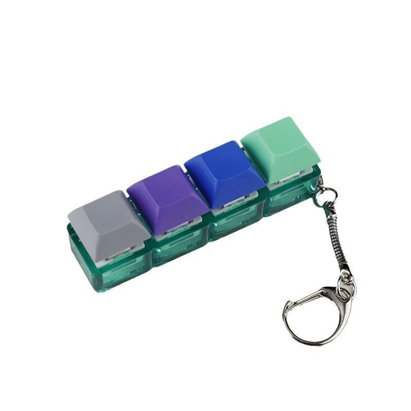 4-Keys Mechanical Keyboard Key Toy Keychain Party Stress Relief Diy Fidget Button Keycap Fidget Keyboard Toys Finger Keyboard