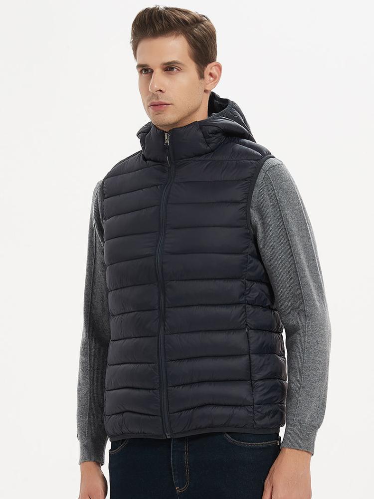 Vest Men's Winter Hooded Cotton Clothing Men's Undershirt Shoulders Down Cotton Horse Jacket Warm Cotton Coat Jacket Comfortable Personalized Clothes