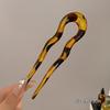 U-Shaped Hair Fork Fashion Tortoiseshell Acetate Hairpin Women Geometric Headwear Hair Sticks Girls New Hair Clips Accessories