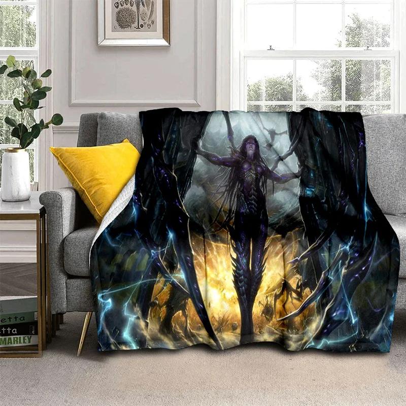 3D Retro Game StarCraft Gamer Blanket,Soft Throw Blanket for Home Bedroom Bed Sofa Picnic Travel Office Rest Cover Blanket Kids