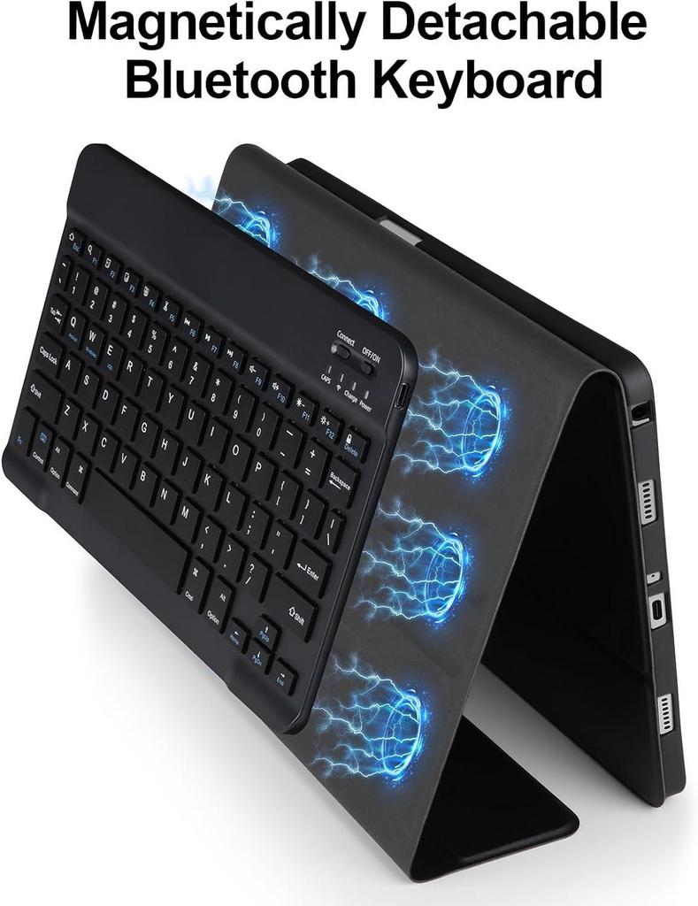 Samsung A9+ Tablet Leather Case with A11plus Magnetic Bluetooth Keyboard