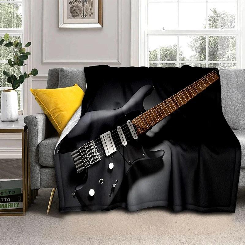 Electric Guitar 3D Classical Guitar Blanket,Soft Throw Blanket for Home Bedroom Bed Sofa Picnic Travel Office Cover Blanket Kids