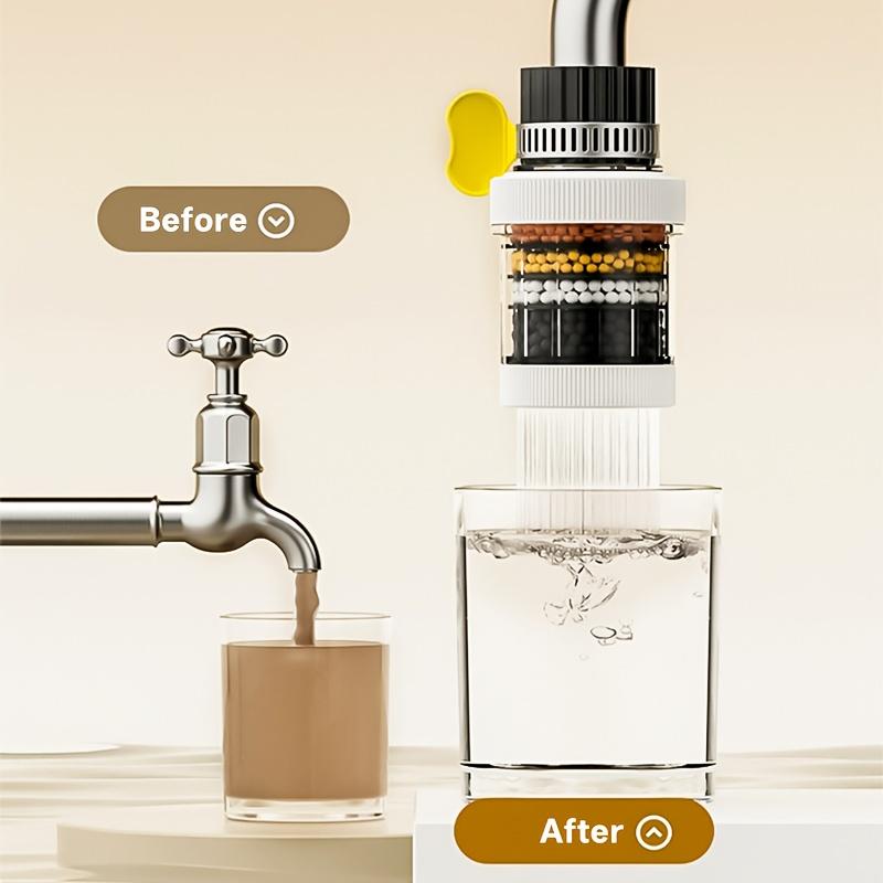 Spritzwassergeschützter Wasserfilter - mit herausnehmbarer Kartusche für einfache Reinigung Universeller Küchenarmatur-Filter Verbessert Geschmack & Klarheit des Wassers
