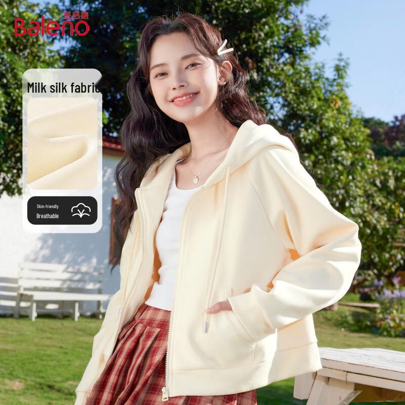 Baleno Women's Short Hooded Zip-Up Sweatshirt Jacket