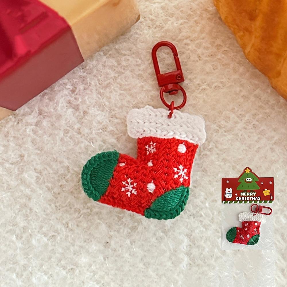 Weave Cartoon Santa Claus Keychain Christmas Tree Christmas Plush Toy  Backpack Decor