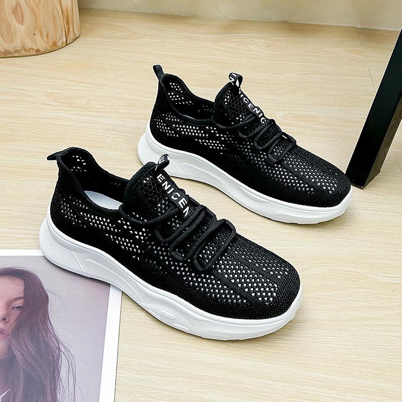 Women's White Shoes Summer New Ins Versatile Casual Hollow Mesh Surface Women's Shoes