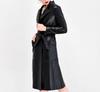 BLACK Halloween Formal  Women's Trench Coat Genuine Soft Lambskin Leather Stylish