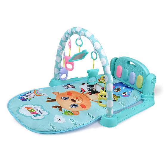 

Детский игровой коврик с подвесными игрушками, пианино с функцией Пинай и играй , игровой коврик-гимнастика с музыкой и светом, коврик для ползания младенцев, раннее развитие мятный зеленый