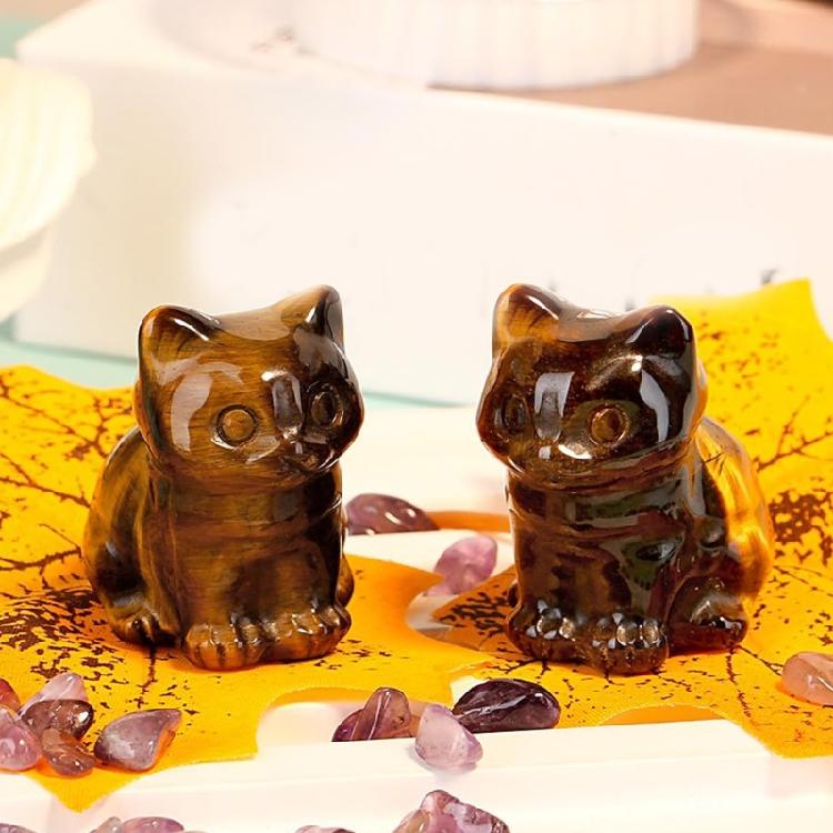 Kristall sitzende Katzen Statue Figuren Kätzchen Skulptur Katzen Dekorationen Schmuckstück für Büro Raum Haus Schreibtisch Dekorationen
