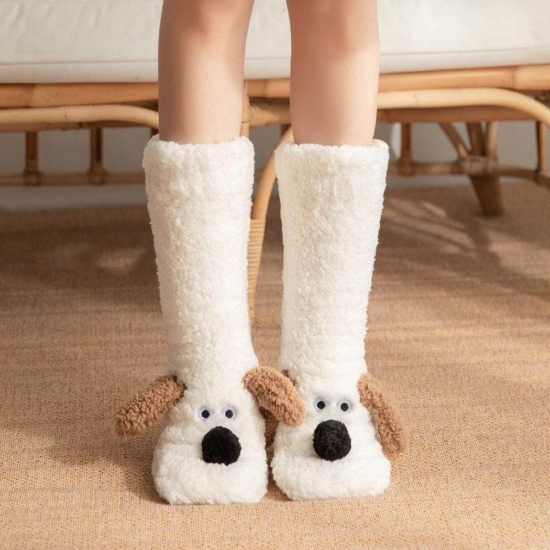 Floor socks Non-slip indoor snow socks fleece thickened sleep coral fleece home slippers wool socks female adult