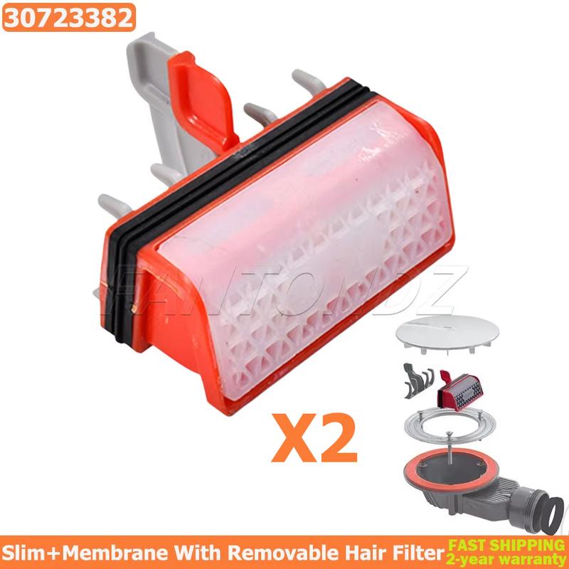 

2Pcs Shower Waste Hair Catcher 30723382 For Caravan Motorhome Slim Shower Waste Membrane Removable Hair Filter