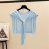 Ice Silk Thin Breathable Comfortable Shawl Versatile Solid Color Sunscreen Shoulder Pads Air Conditioner Knotted Shawl Knitting