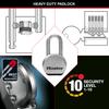 Master Lock Heavy Duty Stainless Steel Padlcok, Long Shackle, Key