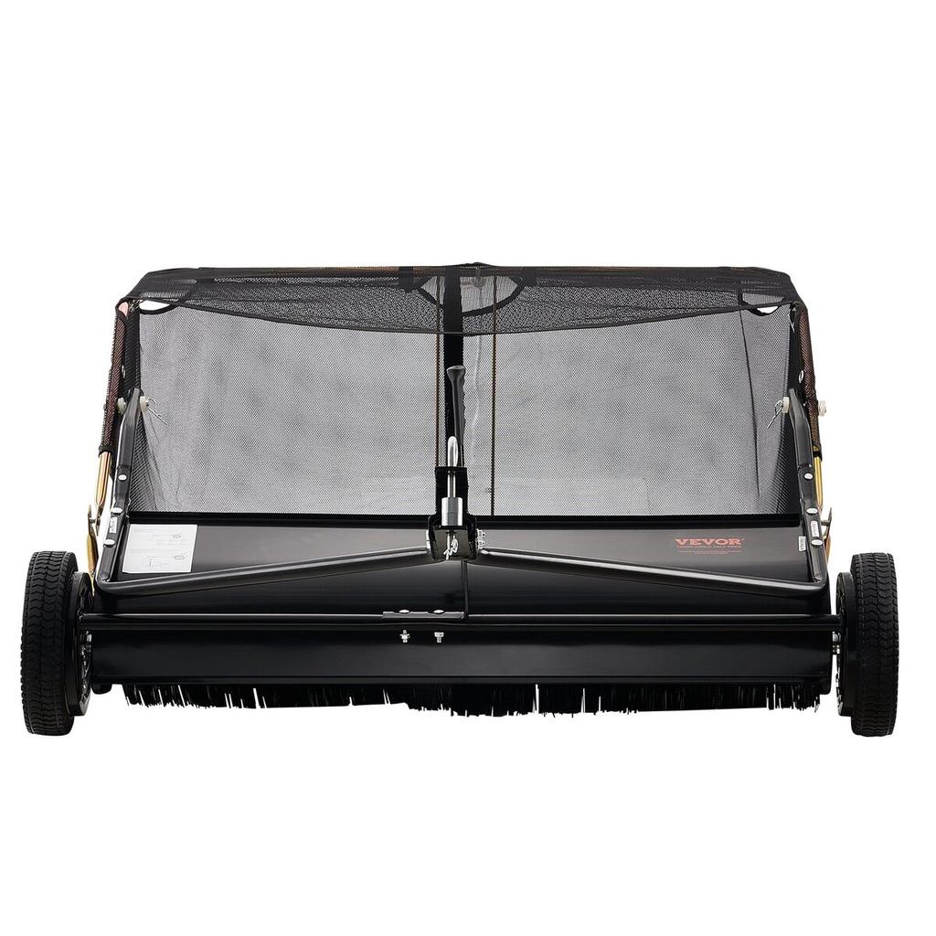 Tow-Behind Lawn Sweeper 42-inch Leaf Yard Collector 12 Cu.ft. Adjustable