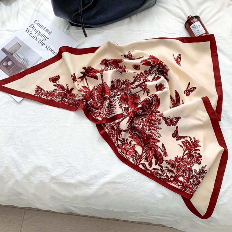 Cashew flower silk scarf new trend bag headscarf headband neck protector scarf scarf small shawl triangle scarf fart curtain