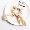 Solid Color  Satins Scrunchie With Bunnies Ears Design Soft Fabric Stretchy Hair Rope Accessories For Women Girls