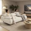 Sofa Bed with Adjustable Backrest, Bed Function, Hidden Storage and Corduroy Cover, Beige