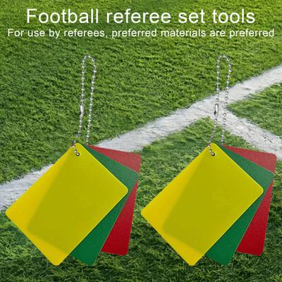 3 Pcs Soccer Referee Penalty Cards Set Green Red Yellow Cards Football Warning Ejection Delay Cards for Sport Competition Referee Accessories