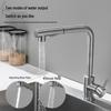 Stainless Steel Pull-out Kitchen Faucet with Dual-Function Telescopic Rotating Spout for Vegetable Sink (Hot & Cold Water)