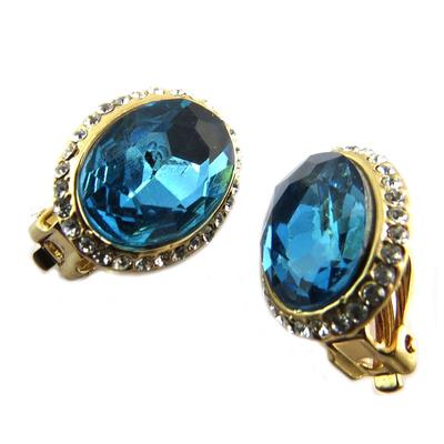 [P4952] - Golden Turquoise 'Sissi' Designer Clips - 18x14 Mm