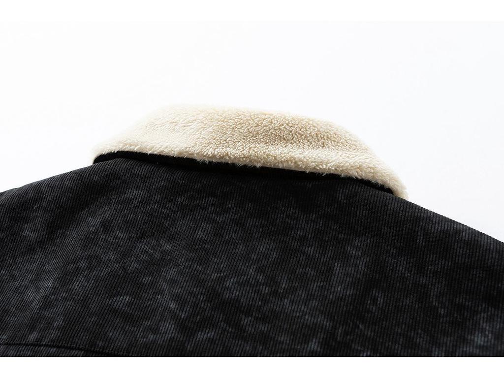 Men's Retro Corduroy Lambswool Winter Coat