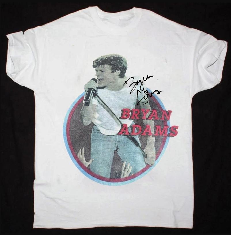 1985 Bryan Adams Worldwide Tour Reprinted White T Shirt Full Size S-5XL Unisex T-Shirt L