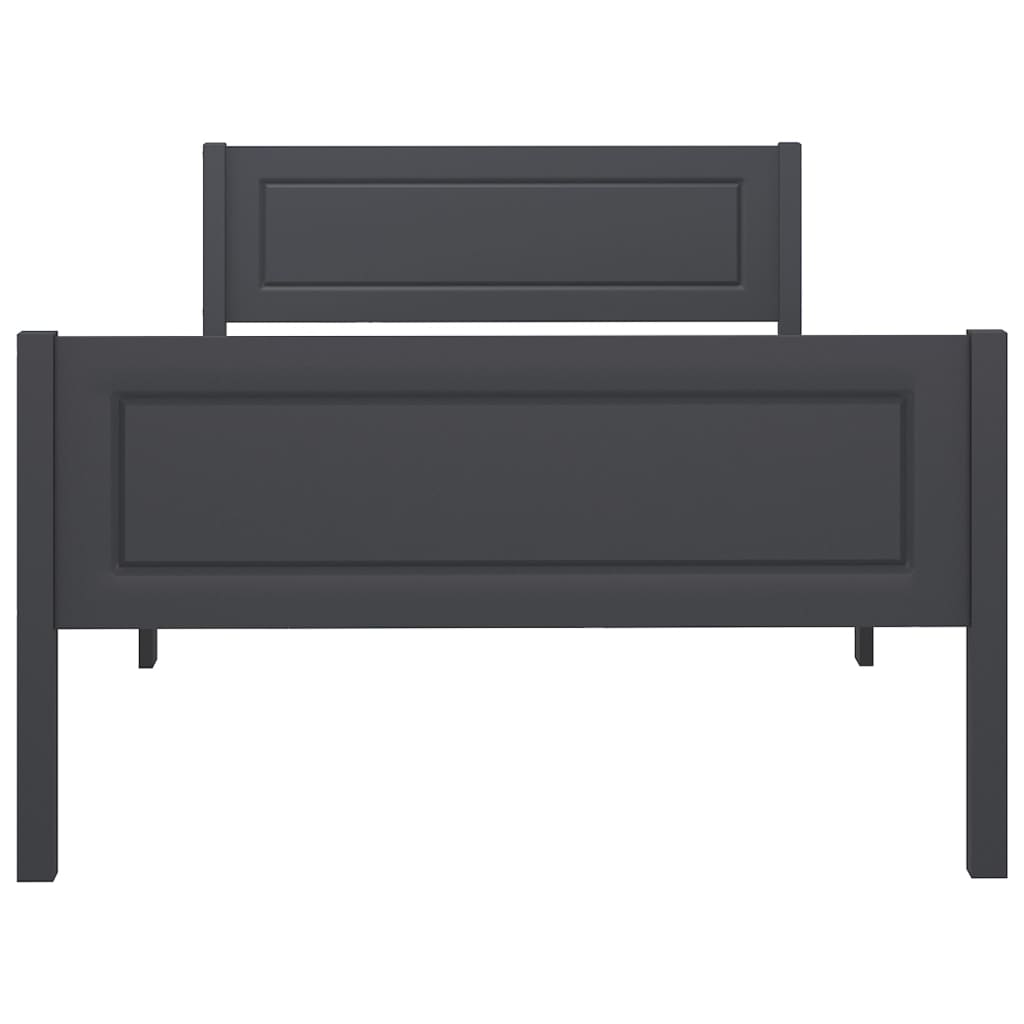 Solid Pine Wood Bed Frame Gray 100 x 200 cm