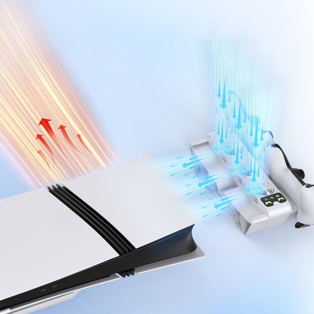 PS 5 Pro/PS 5 Slim Multi-Function Cooling Base Gaming Controller Docking Station Charging Accessories