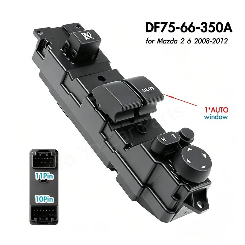 DF75-66-350A 03124270 For Mazda 2 6 2008-2012,Front Left Driver Side Electric Power Window Switch Glass Lifter Control Button