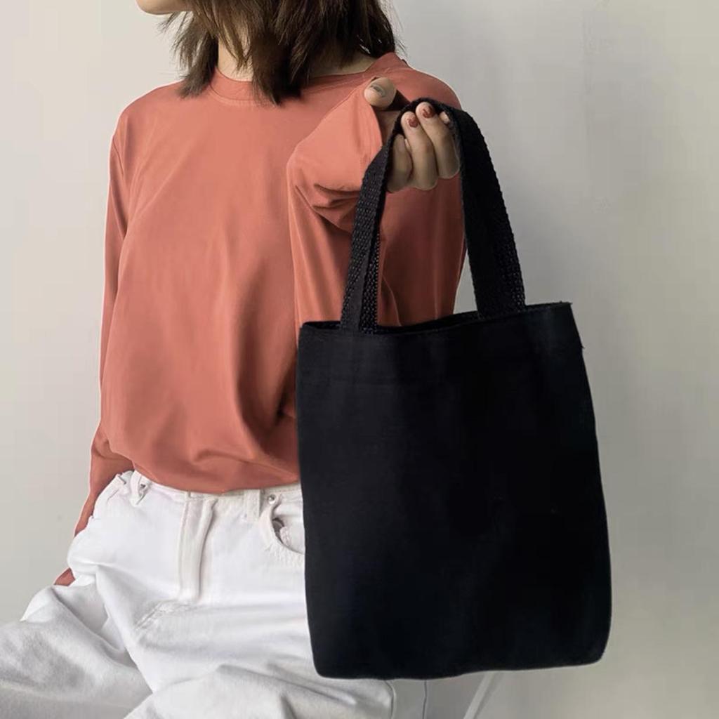 Versatile Japanese Canvas Tote: Large Capacity, Handheld, Trendy Lunch Box Bag for Women