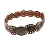 Zinc Zinc Alloy Cowgirl Buckle Belt Jeans Decor Oval PU Hollow Belt Cowboy Waistband  Waist Accessories