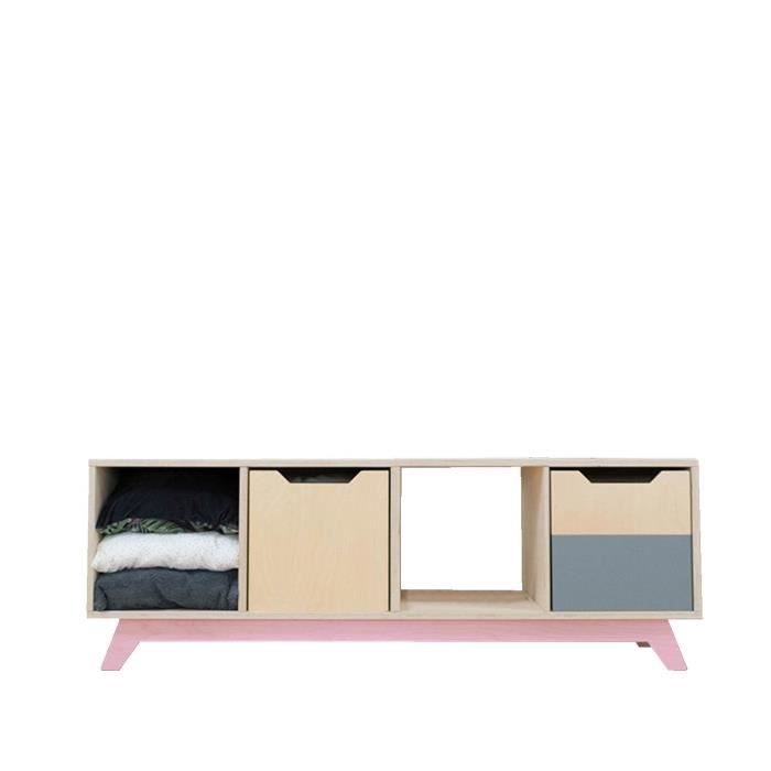 Meuble de rangement - GENERIQUE - NABOSKY - Rose - Enfant - Chambre - 145x50x39 cm
